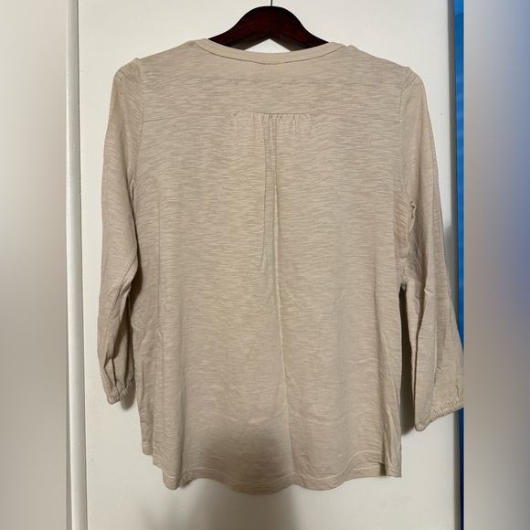 Style & Co. Cream 3/4 Sleeve Relaxed Blouse - Picture 4 of 6